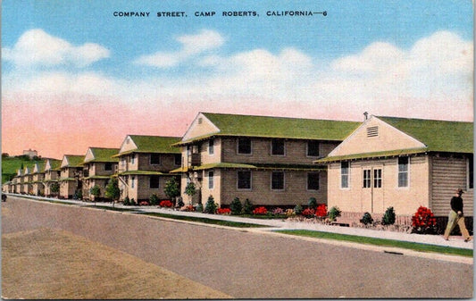 Vintage Postcard Company Street Camp Robert's California Army Training Center