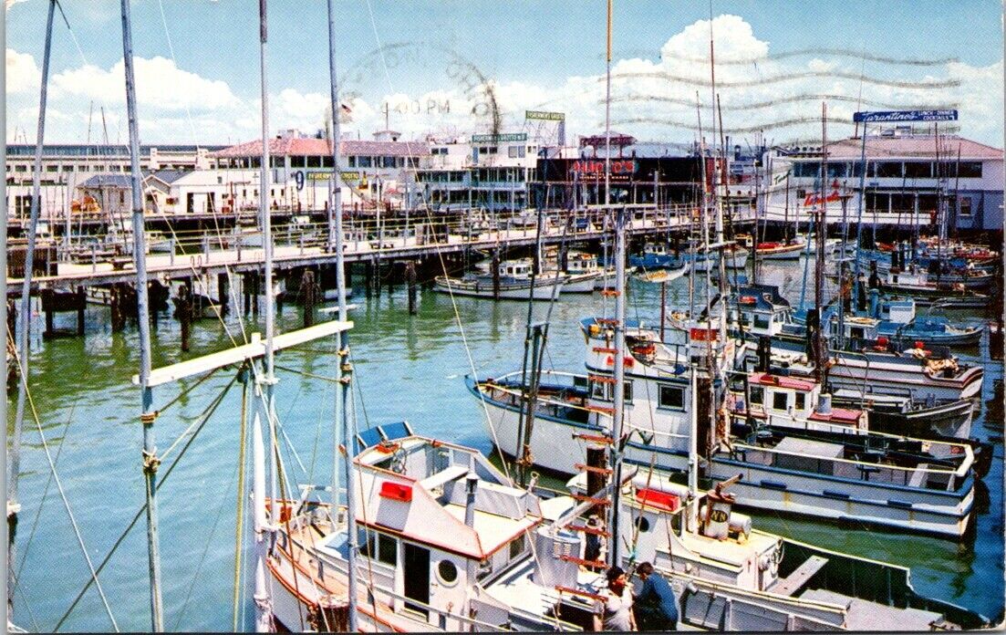 Vintage Postcard Fisherman's Wharf San Francisco 1963 United States Postage