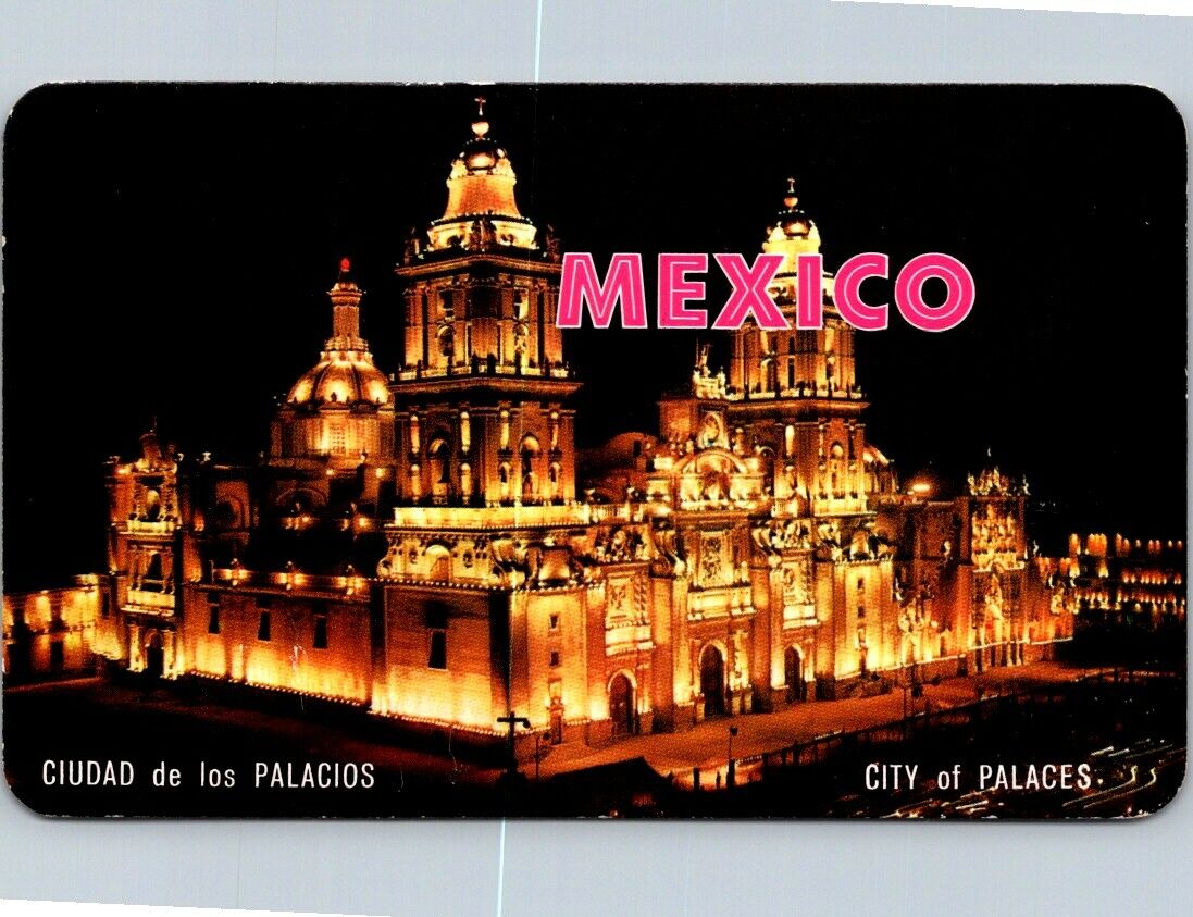 Postcard City Of Palaces Night View Of The Cathedral of Mexico City Posted