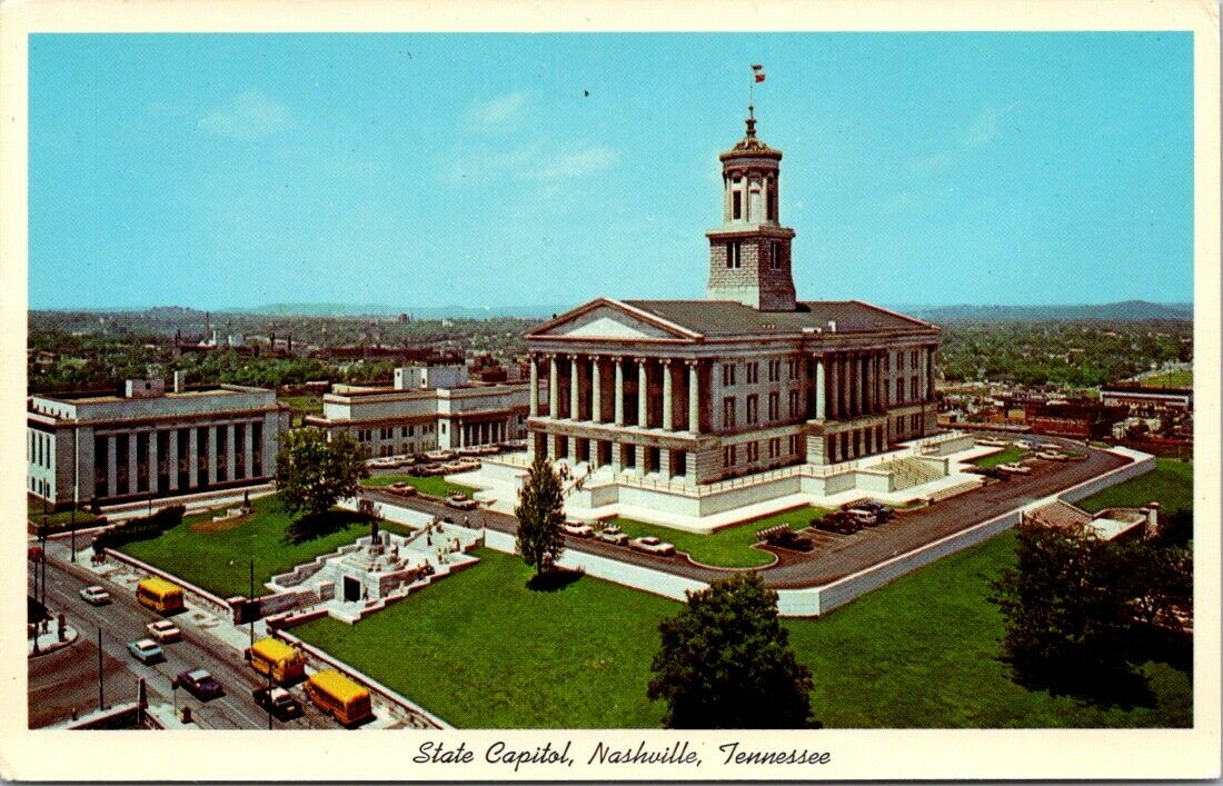 Vintage Postcard State Capitol Nashville Tennessee Jackson Polk Sam Davis