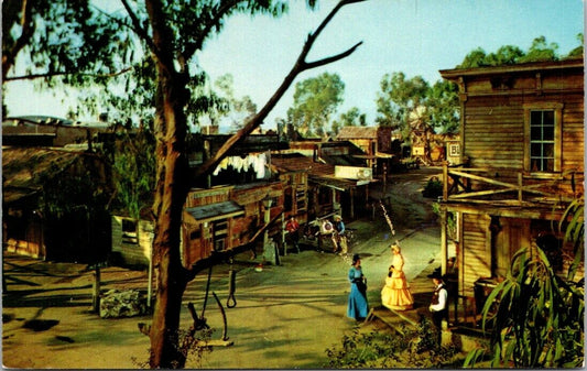 Vintage Postcard Main Street Ghost Town Knotts Berry Farm Buena Park California