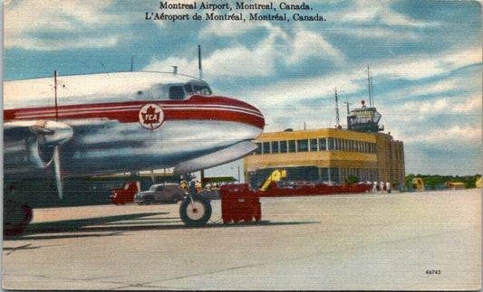 Postcard Vintage Montreal Airport Flights United States To Canada Posted