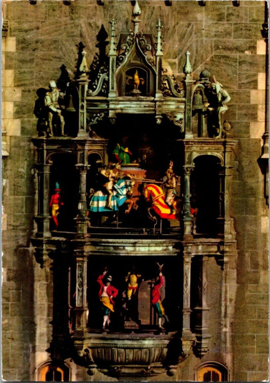 Vintage Postcard Munchen The Carillon With Cooper Dance Germany Posted