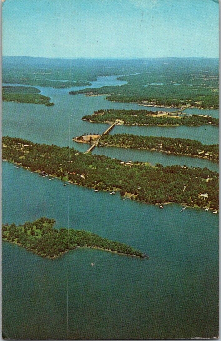 Vintage Postcard Lake Hamilton Arkansas Fishing Boating Swimming Unposted