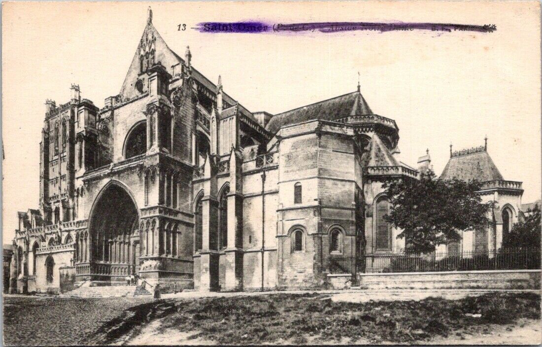 Vintage Postcard Saint Omer Cathedral France Unposted