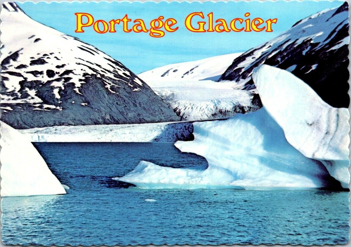 Vintage Postcard Spectacular Alaskan Icebergs Portage Glaciers Unposted