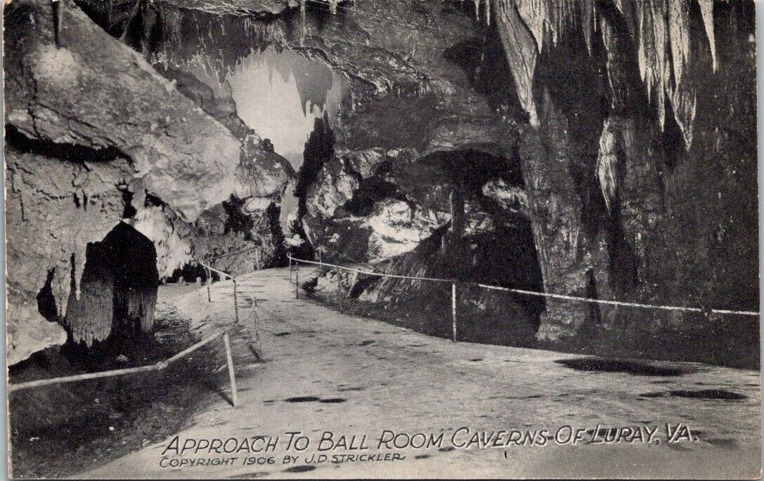 Vintage Postcard Approach To Ball Room Caverns Of Luray Virginia Unposted