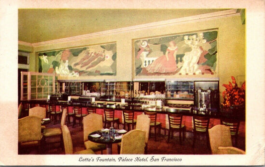 Vintage Postcard Lotta's Fountain Palace Hotel San Francisco