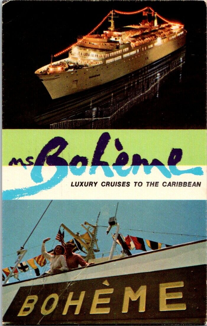 Vintage Postcard Boheme Luxury Cruise To The Carribean Florida Posted 1971