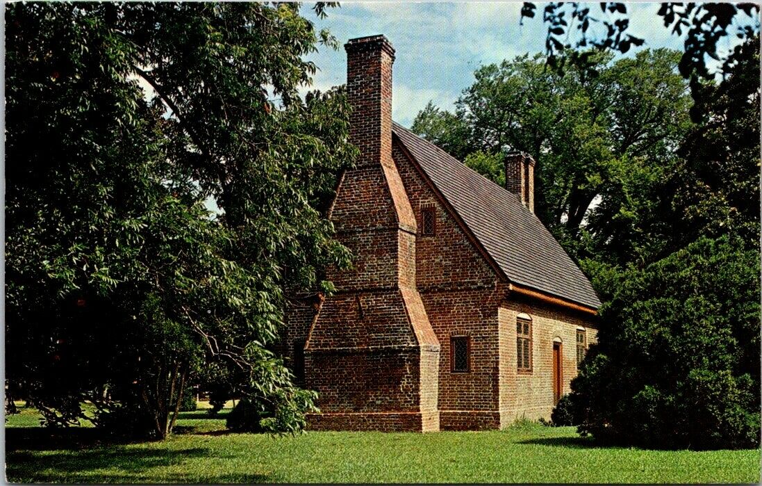 Postcard Vintage 17th Century Brickwork In Virginia Bayside Burrough Posted 1964