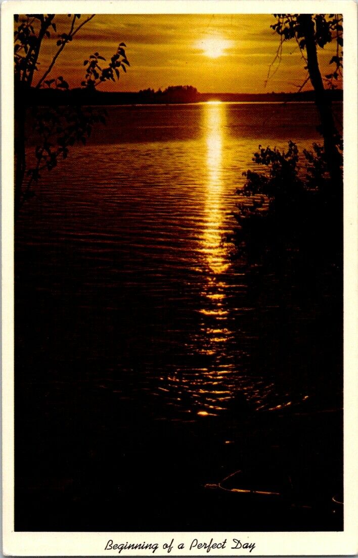 Vintage Postcard Beggining Of A Perfect Day Sunrise Unposted