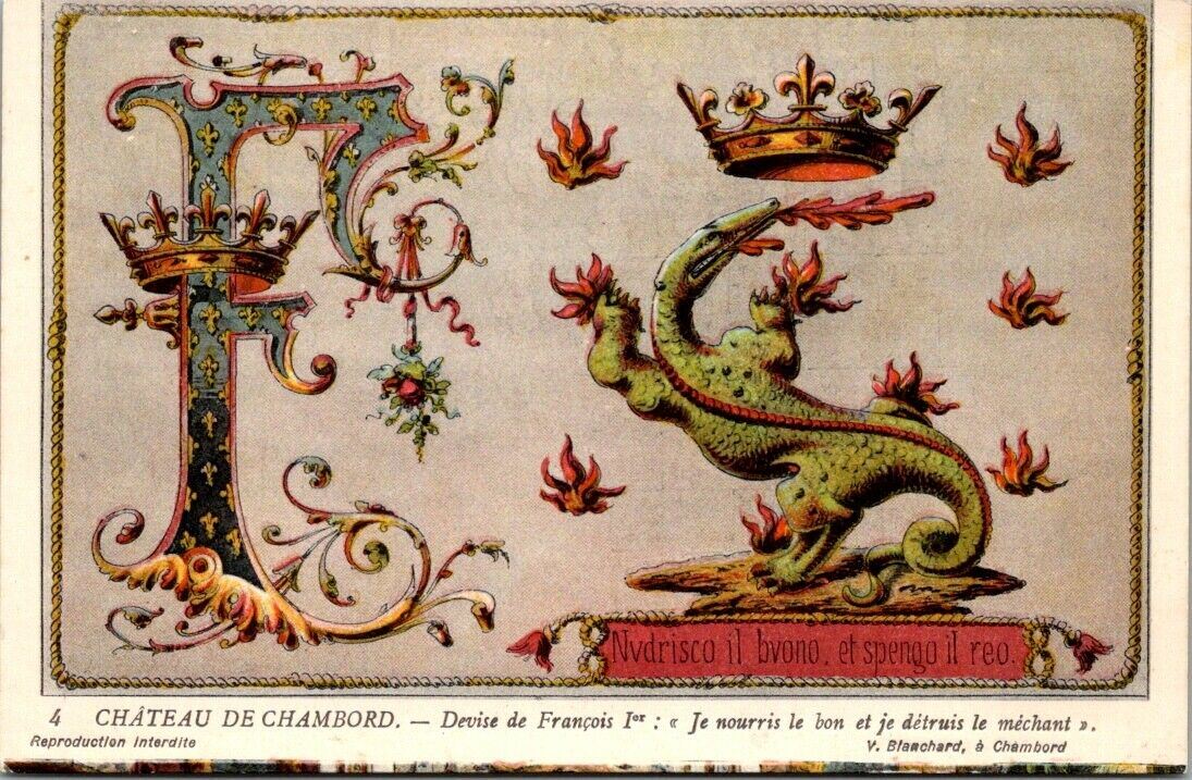 Vintage Postcard Francois Currency Château de Chambord France Unposted