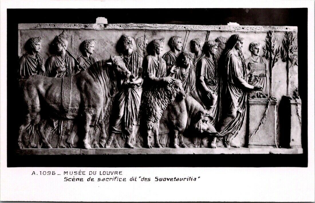 Vintage Postcard The Suovetaurilia Scene Of Sacrifice Louvre Museum Unposted