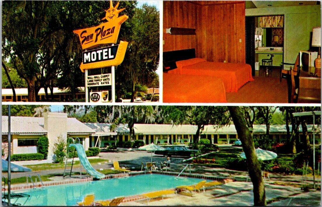 Vintage Postcard Sun Plaza Motel Silver Springs Florida United States Unposted