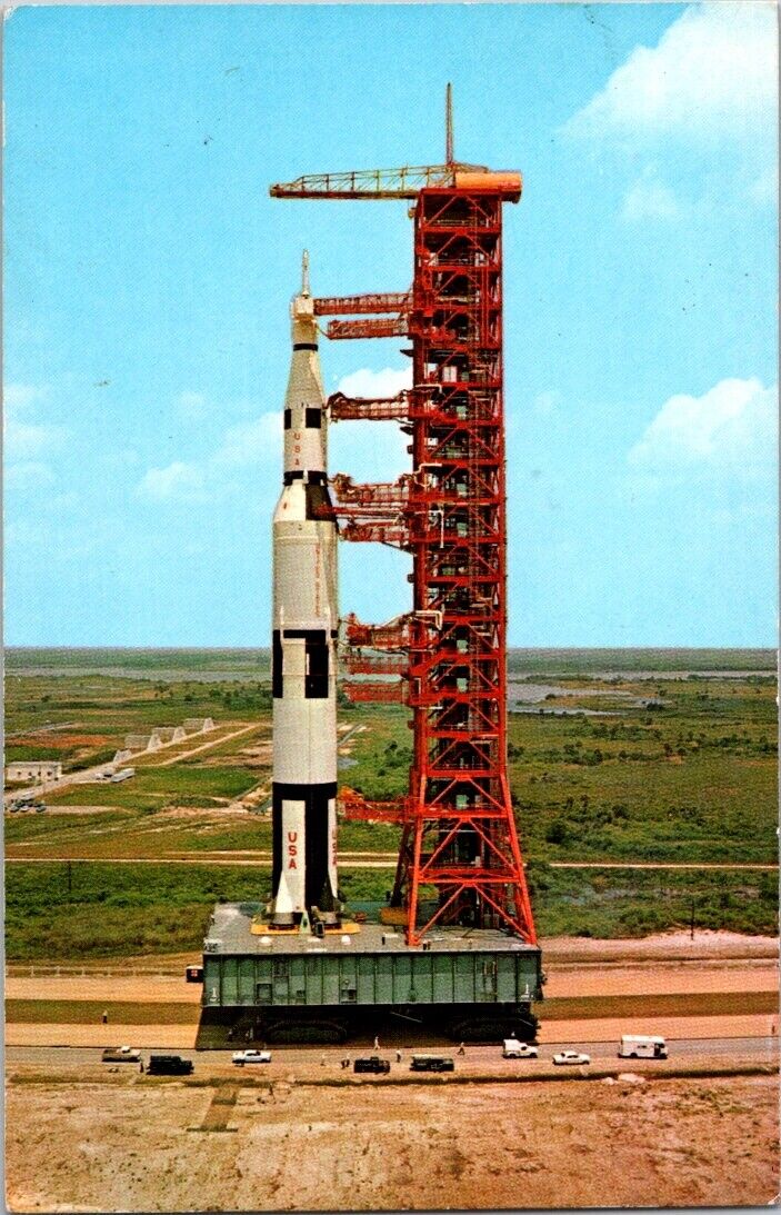 Vintage Postcard Apollo Saturn Facility Vehicle John F Kennedy Space Center NASA