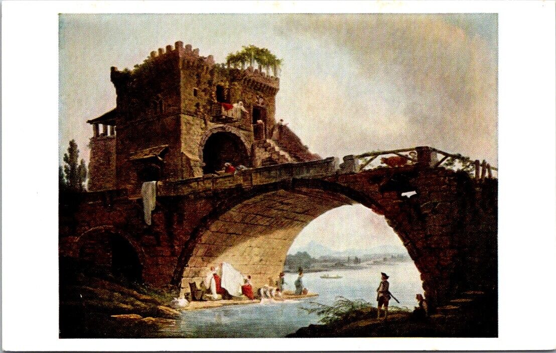 Vintage Postcard The Old Bridge By Robert National Gallery Of Art Washington