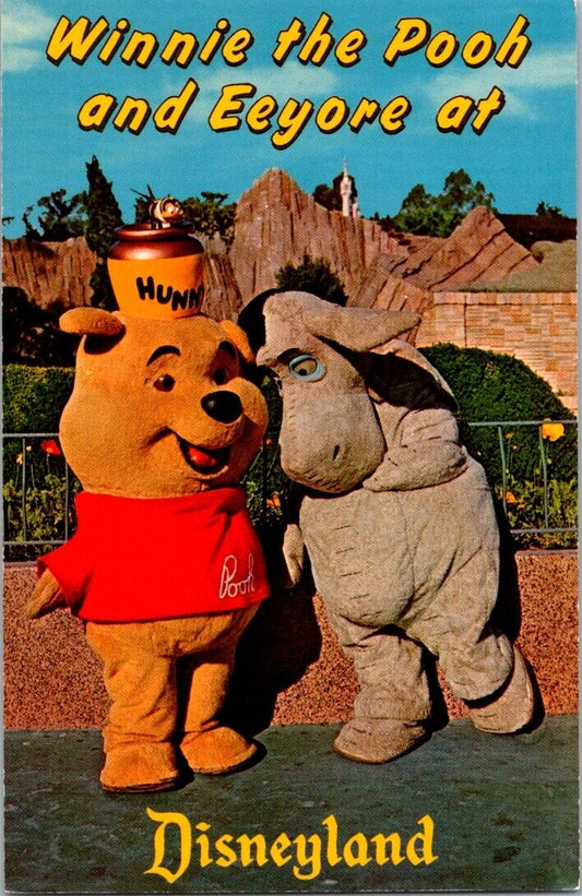 Vintage Postcard Winnie The Pooh And His Friend Eeyore Disneyland California