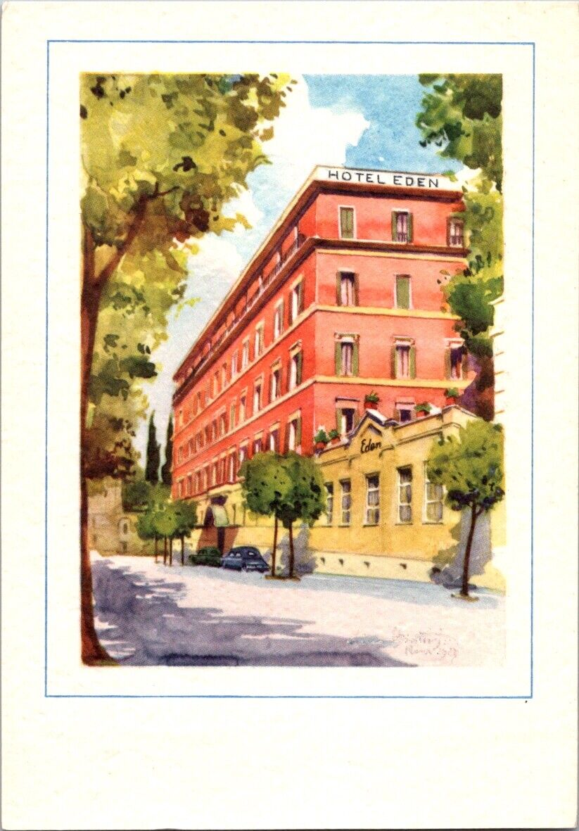 Vintage Postcard Hotel Eden Rome Italy Unposted