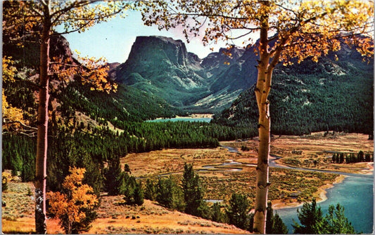 Postcard Wyoming Green River LakeRoad Wilderness Autumn