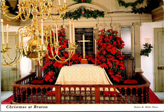 Postcard Post Card Christmas at Bruton Parish Church Williamsburg Virginia