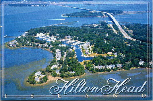 Postcard Post Card Hilton Head South Carolina Ariel View Drawbridge