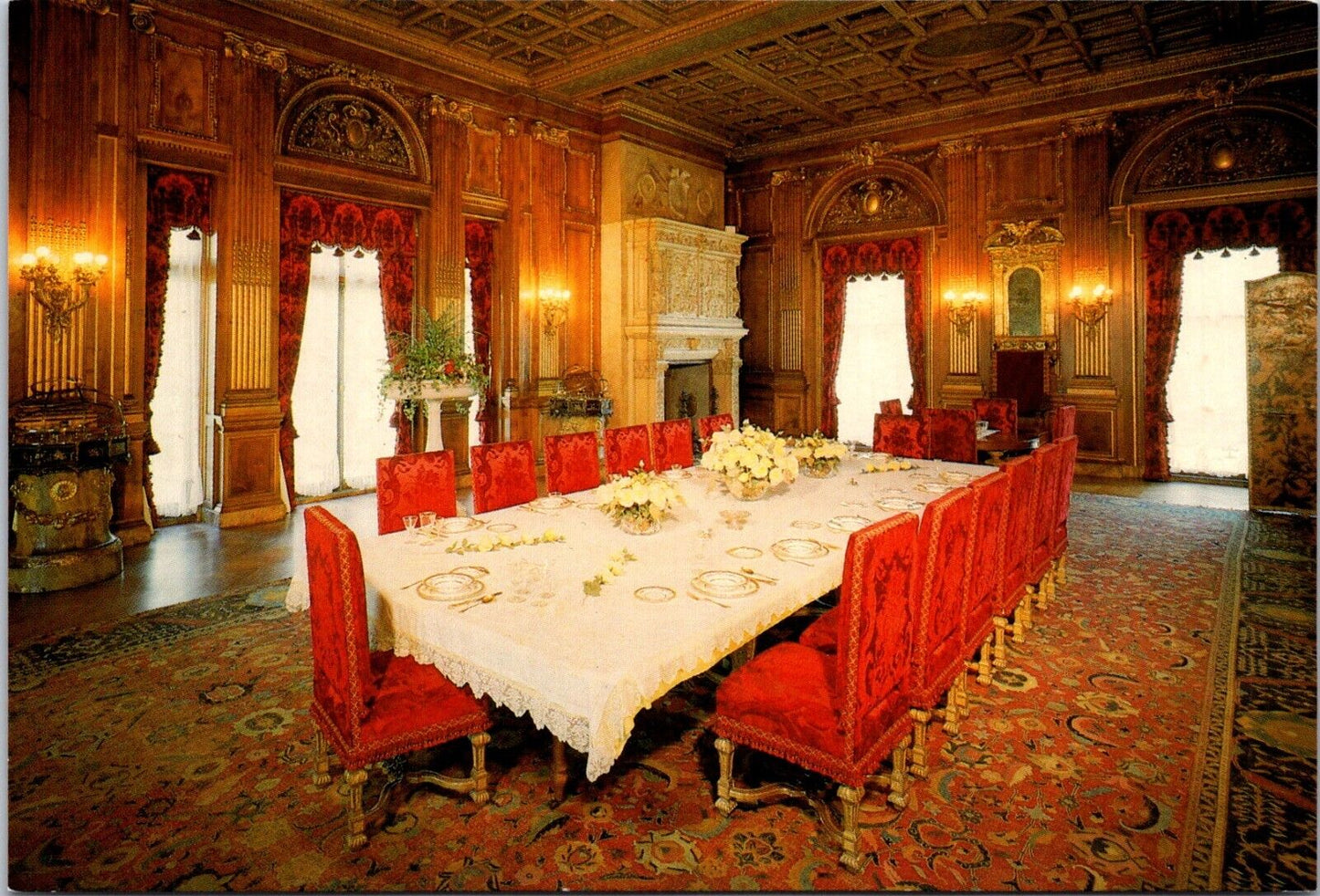 Postcard Post Card Vanderbilt Mansion Formal Dining Room