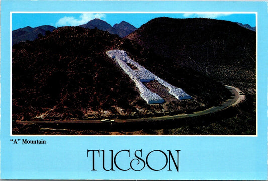 Postcard Post Card Tucson Arizona " A " mountain