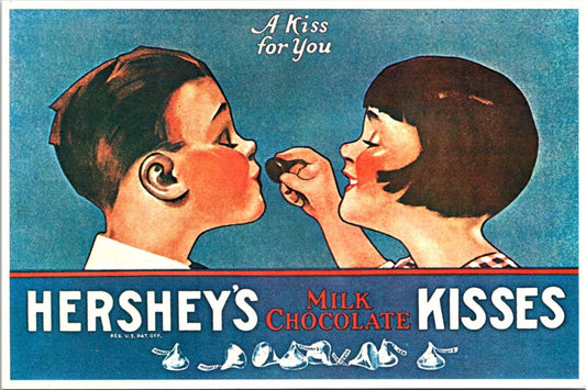 Postcard Post Card Kiss For You Hershey Milk Chocolate