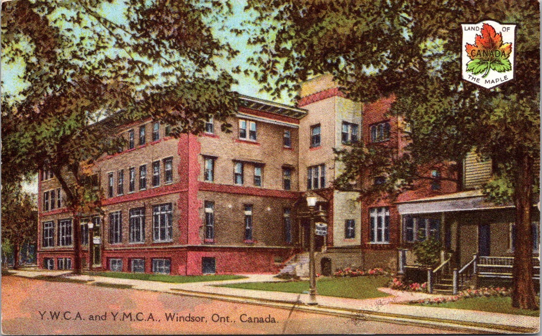 Vintage Postcard YWCA And YMCA Windsor Ontario Canada Unposted