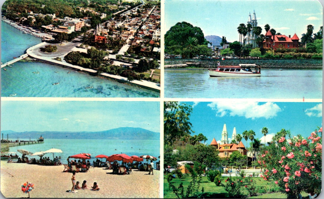 Vintage Postcard Four Views Of Chapala Jalisco Mexico Unposted