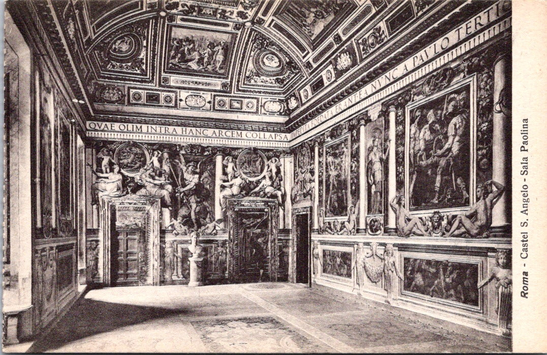 Vintage Postcard  Pauline Room Castel Sant'Angelo  Rome Italy Unposted