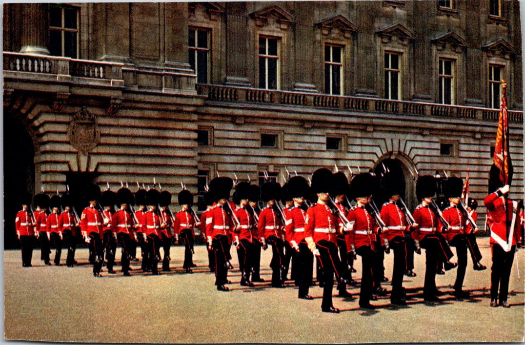 Vintage Postcard Guard From The Scots Guard s In The Forecourt Of Buckingham