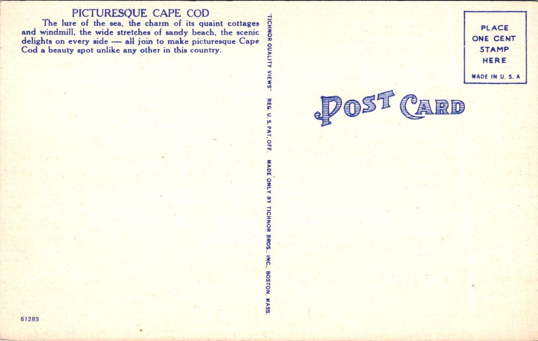 Vintage Postcard Picturesque Cape COD Massachusetts United States Unposted