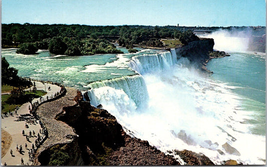 Vintage Postcard The Niagara Falls Seen From Gorge Tower Ontario Canada Unposted