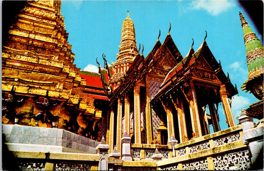 Vintage Postcard Part Of Wat Phra Keo Temple Of Emerald Budhha Bangkon Thailand