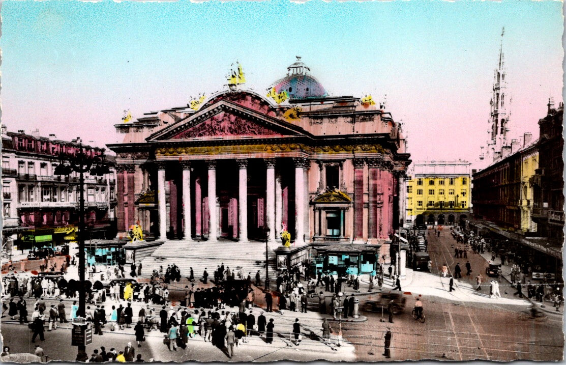 Vintage Postcard The Stock Exchange Brussels Belgium Unposted