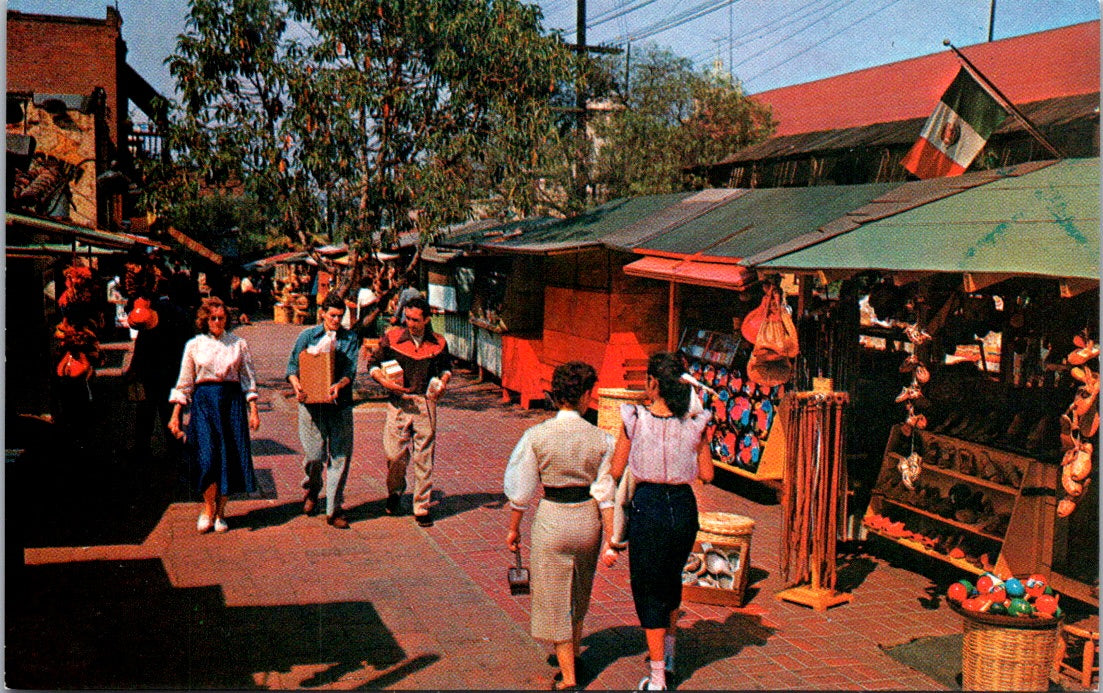 Vintage Postcard Tacos Stand Olvera Street Los Angeles California United States