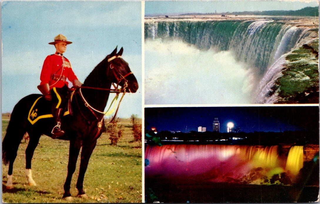 Vintage Postcard Royal Canadian Mounted Police Horseshoe Falls American Falls