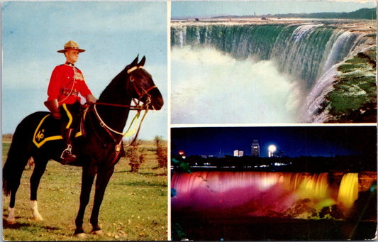 Vintage Postcard Royal Canadian Mounted Police Horseshoe Falls American Falls