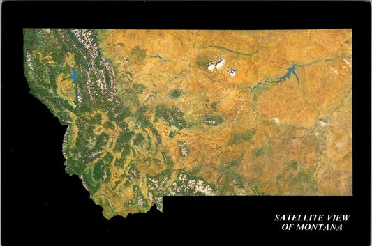 Vintage Postcard High In The Big Sky Satellite View Of Montana United States