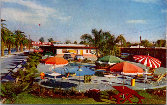 Vintage Postcard Desert Motel West Main Street Brawley California Unposted