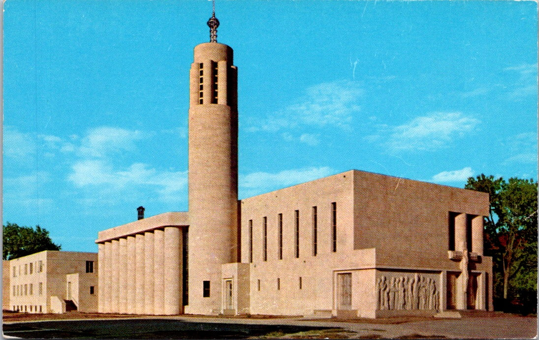 Vintage Postcard Sacred Heart Catholic Cathedral Salina Kansas United States