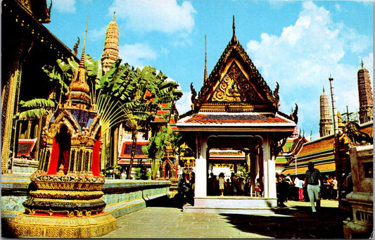 Vintage Postcard Part Of Wat Phra Keo Tourist Temple Of Emerald Buddha Bangkok