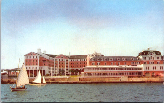 Vintage Postcard Main Building And Patio From Harbour Princess Hotel Bermuda