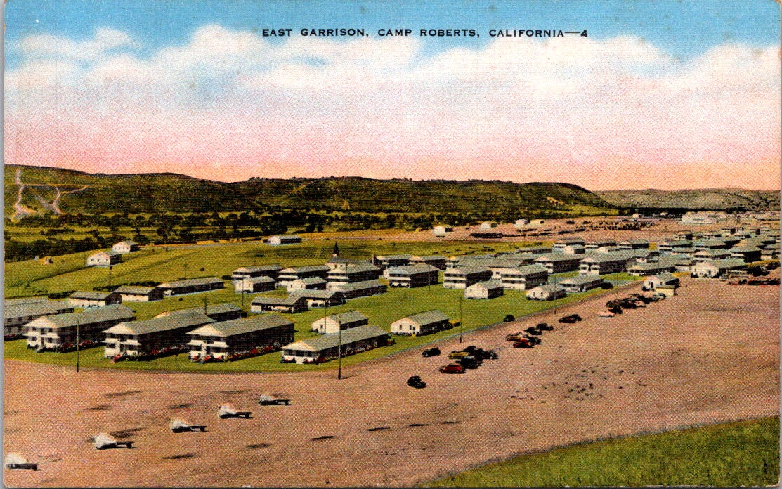 Vintage Postcard East Garrison Camp Roberts California United States Unposted