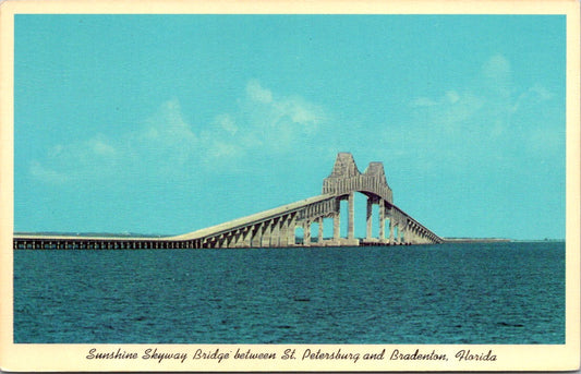 Vintage Postcard Sunshine Skyway Bridge St. Petersburg Bradenton Florida