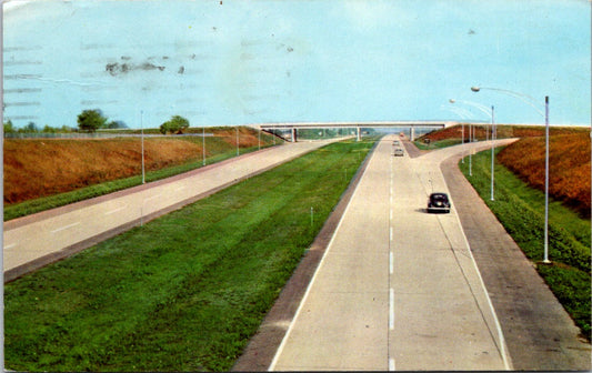 Vintage Postcard Scenic View Along Illinois Tollway United States Posted 1961