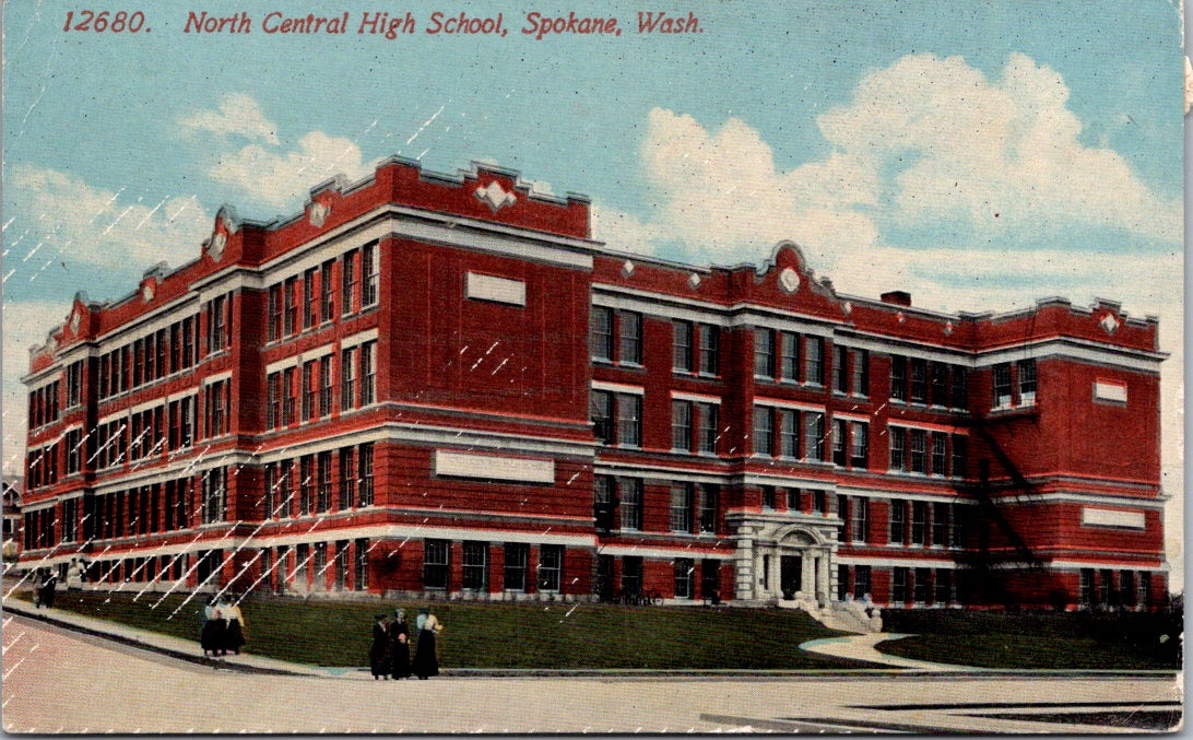 Vintage Postcard North Central High School Spokane Washington United States