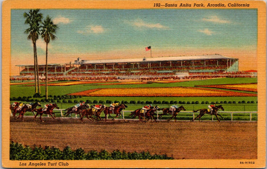 Vintage Postcard Los Angeles Turf Club Santa Anita Park Arcadia California