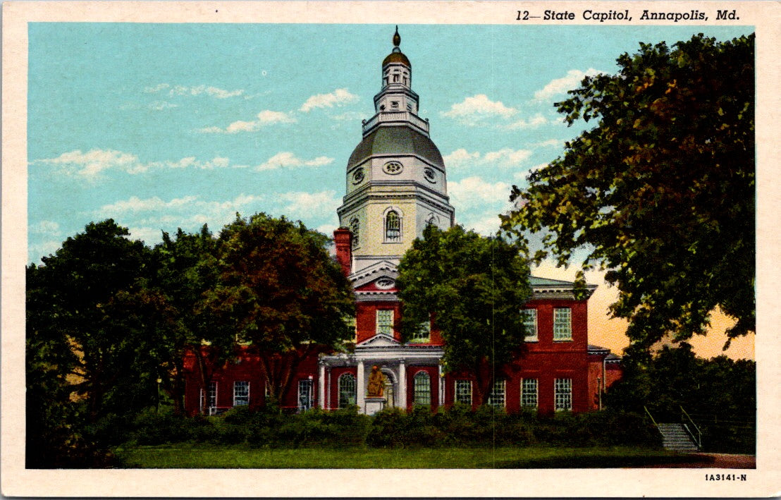 Vintage Postcard State Capitol Annapolis Maryland United States Unposted